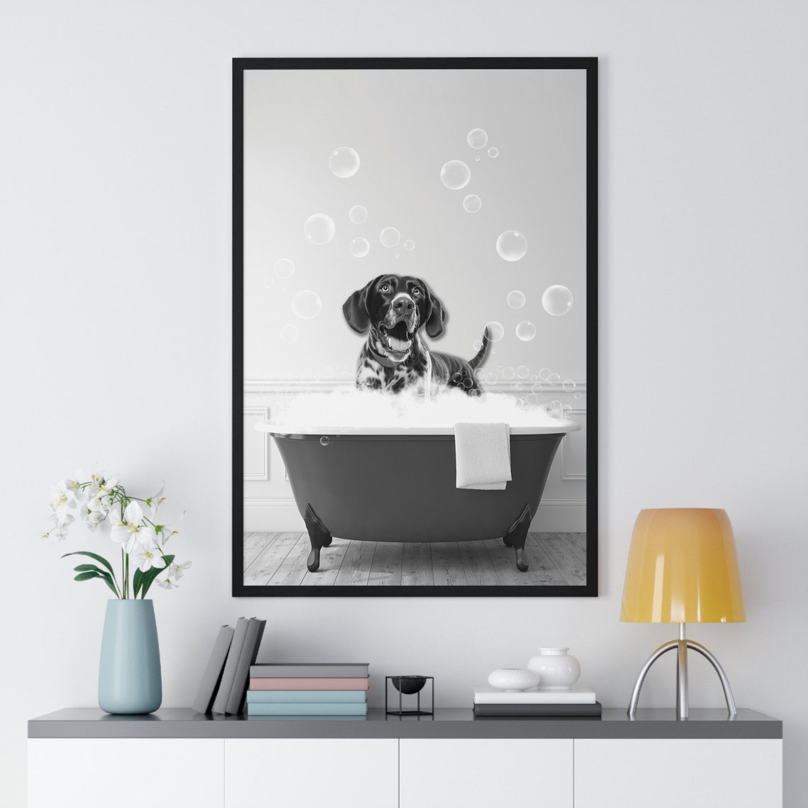 German Pointer Funny Bathroom Art Print - Image 2