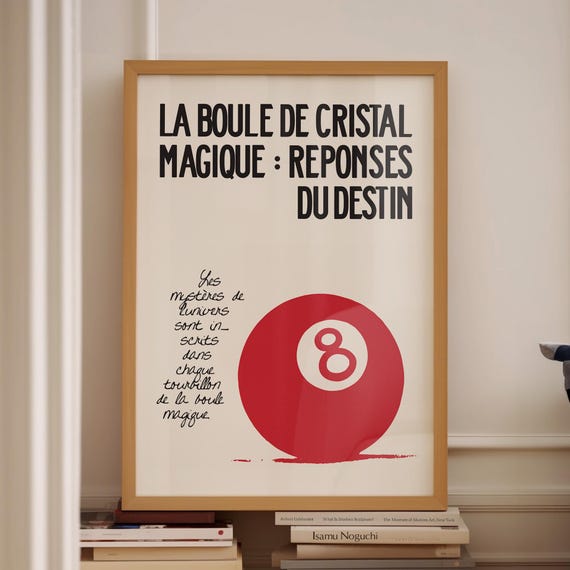 French Print French Wall Art 8 Ball Wall Art Exhibition Poster Trendy Red Wall Art Aesthetic Wall Decor Vintage French Poster
