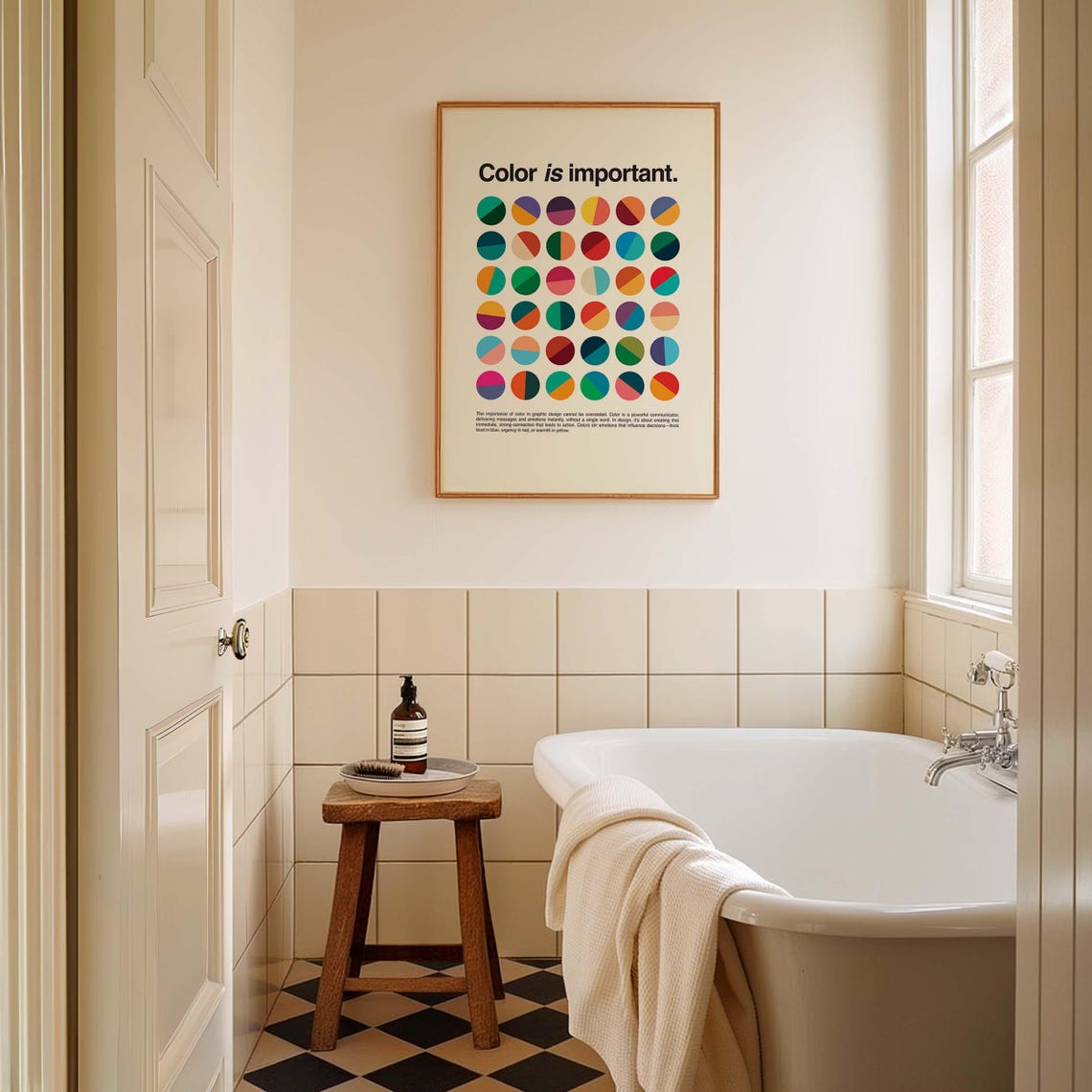 Color Is Important 36 Split Circle Study Bauhaus Design Poster - Image 3