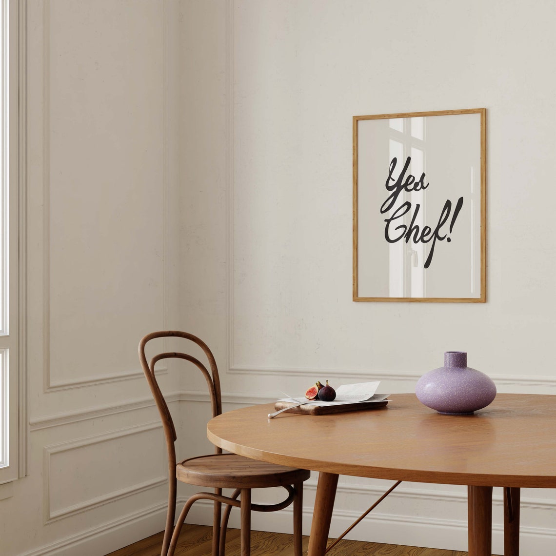 Yes Chef Poster Mid Century Print The Bear Kitchen Wall Art Bon Appetit French Quote Poster Minimalistic Kitchen Print Typography Print - Image 3