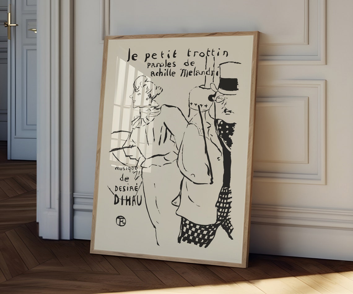 French Art Farm House Vintage French Poster Print Toulouse Lautrec French Print Vintage French Stuff Vintage French Poster Beige Art - Image 3