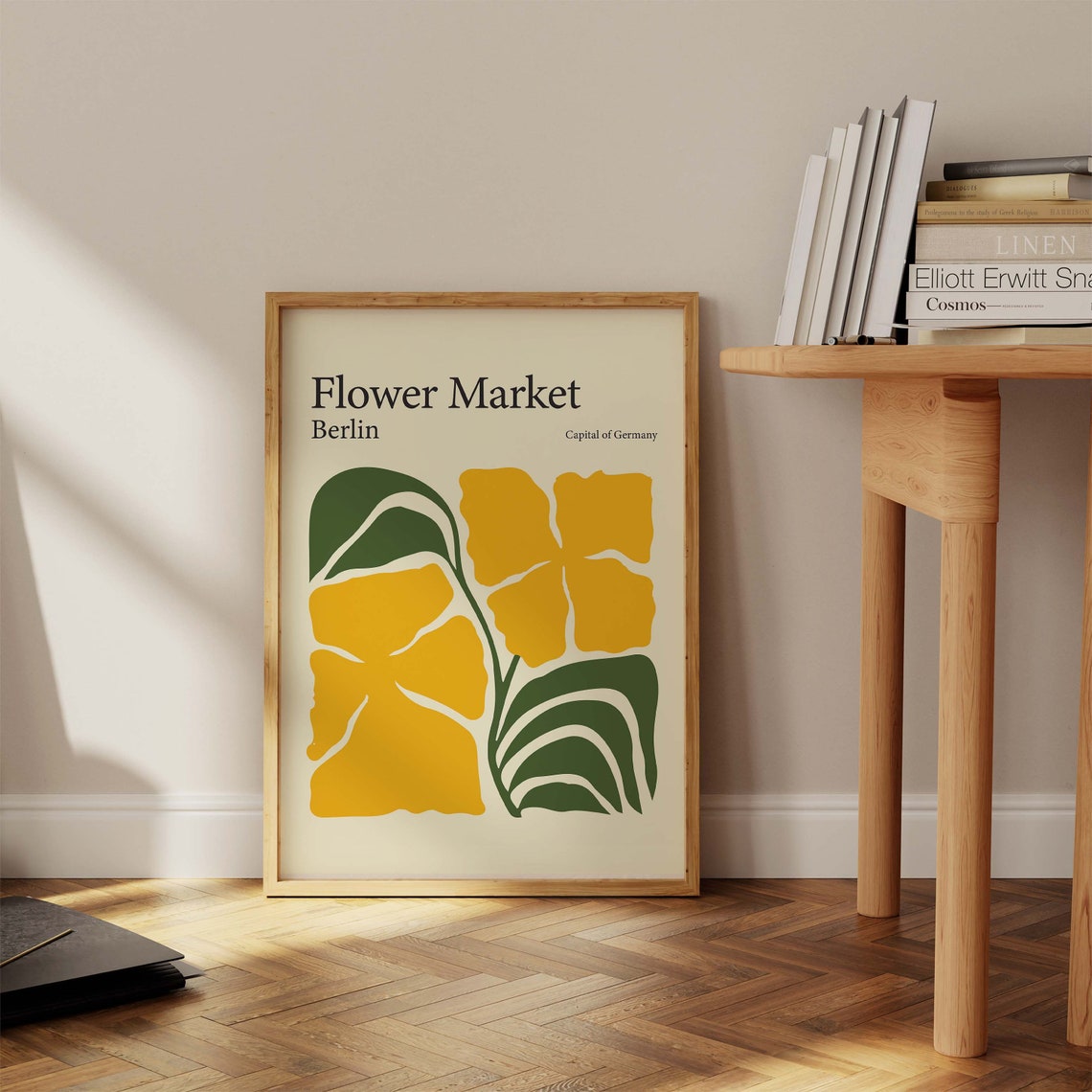 Flower Market Berlin Poster Yellow Flower Market Wall Art Flower Market Prints Poster 24x36 Cute Apartment Decor College Apartment Poster - Image 2