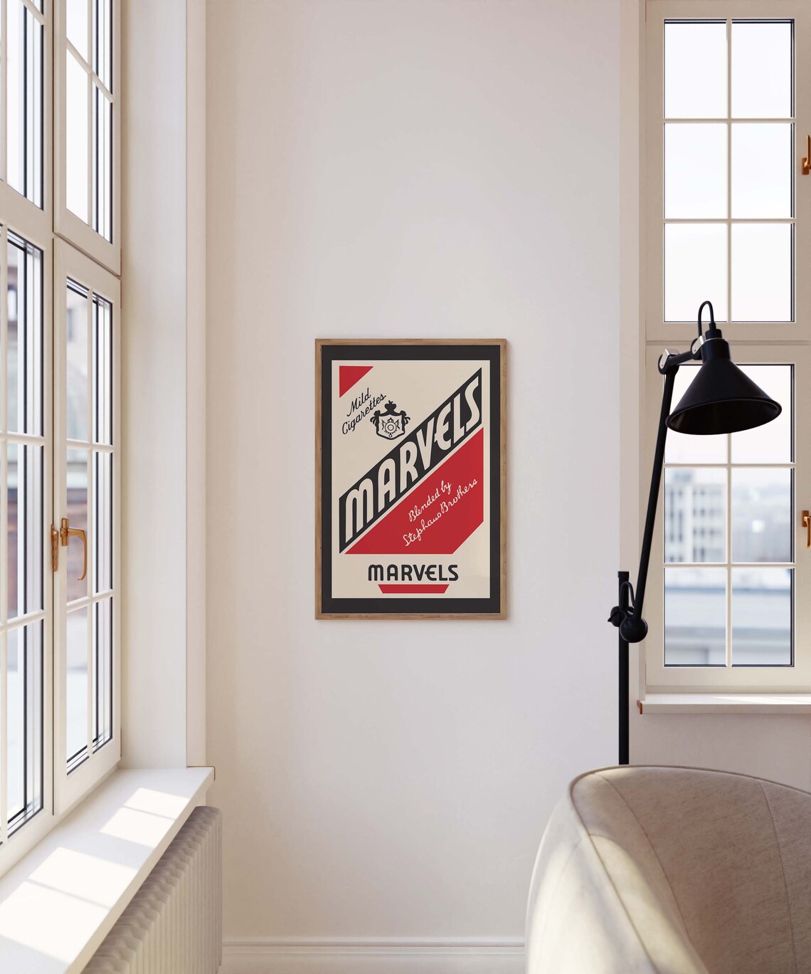 Marvels Mild Cigarettes Vintage Advertising Retro Typography Poster - Image 2