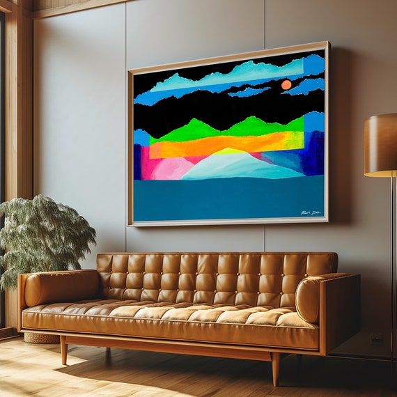 Abstract Landscape Art Bold Modern Wall Decor For Home Or Office Colorful Abstract Painting Living Room Wall Art Art Prints