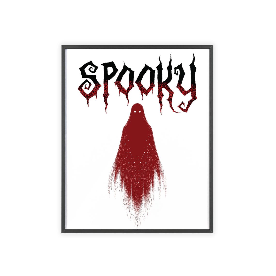 Spooky Dripping Red Lettering Ghost Horror Night Halloween Poster - Image 3