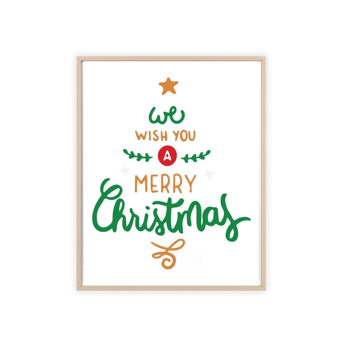 We Wish You A Merry Christmas Hand Lettered Star Holiday Poster - Image 3