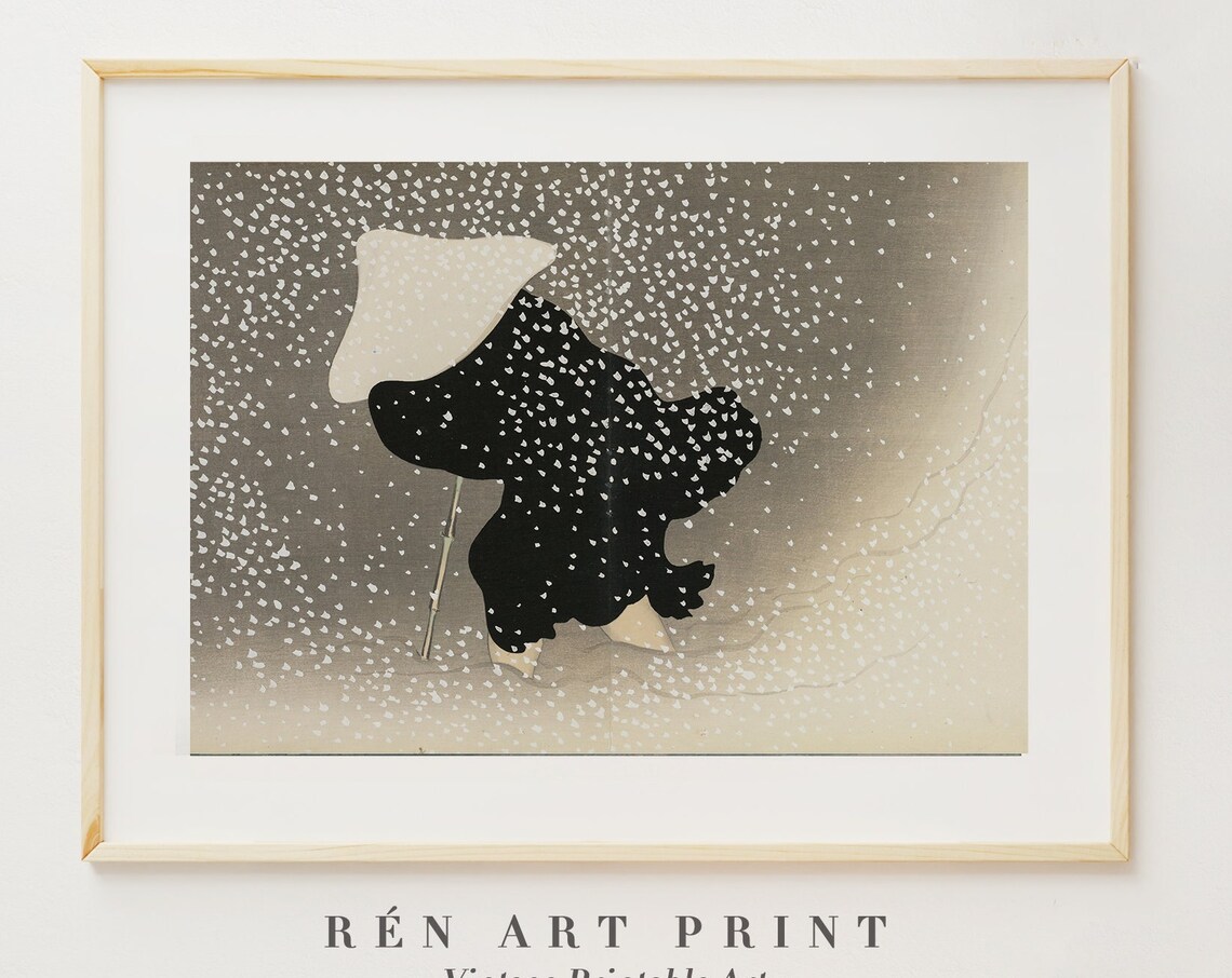 Japanese Wall Art Winter Painting Wall Art Japanese Art Print Asian Art Japanese Woodblock Print Winter Print