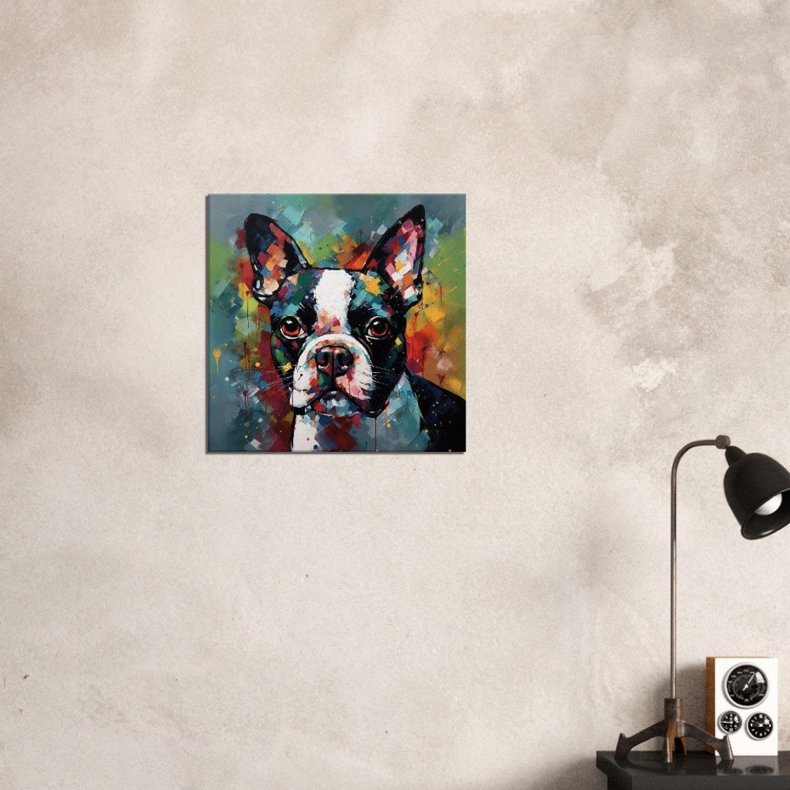 Boston Terrier Pop Art Portrait Canvas Colorful Dog Lovers Gift Poster - Image 2