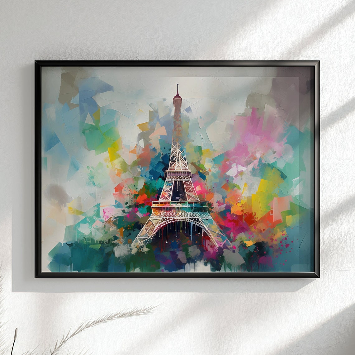 Soft Pastel Eiffel Tower Delicate White Watercolor Paris Poster