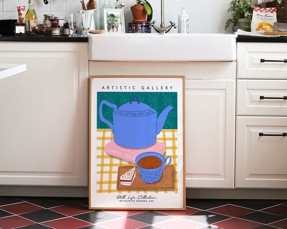 Coffee Wall Art Teapot Print Kitchen Wall Art Home Wall Decor Dining Room Decor Kitchen Print Still Life Art Tea Art Print