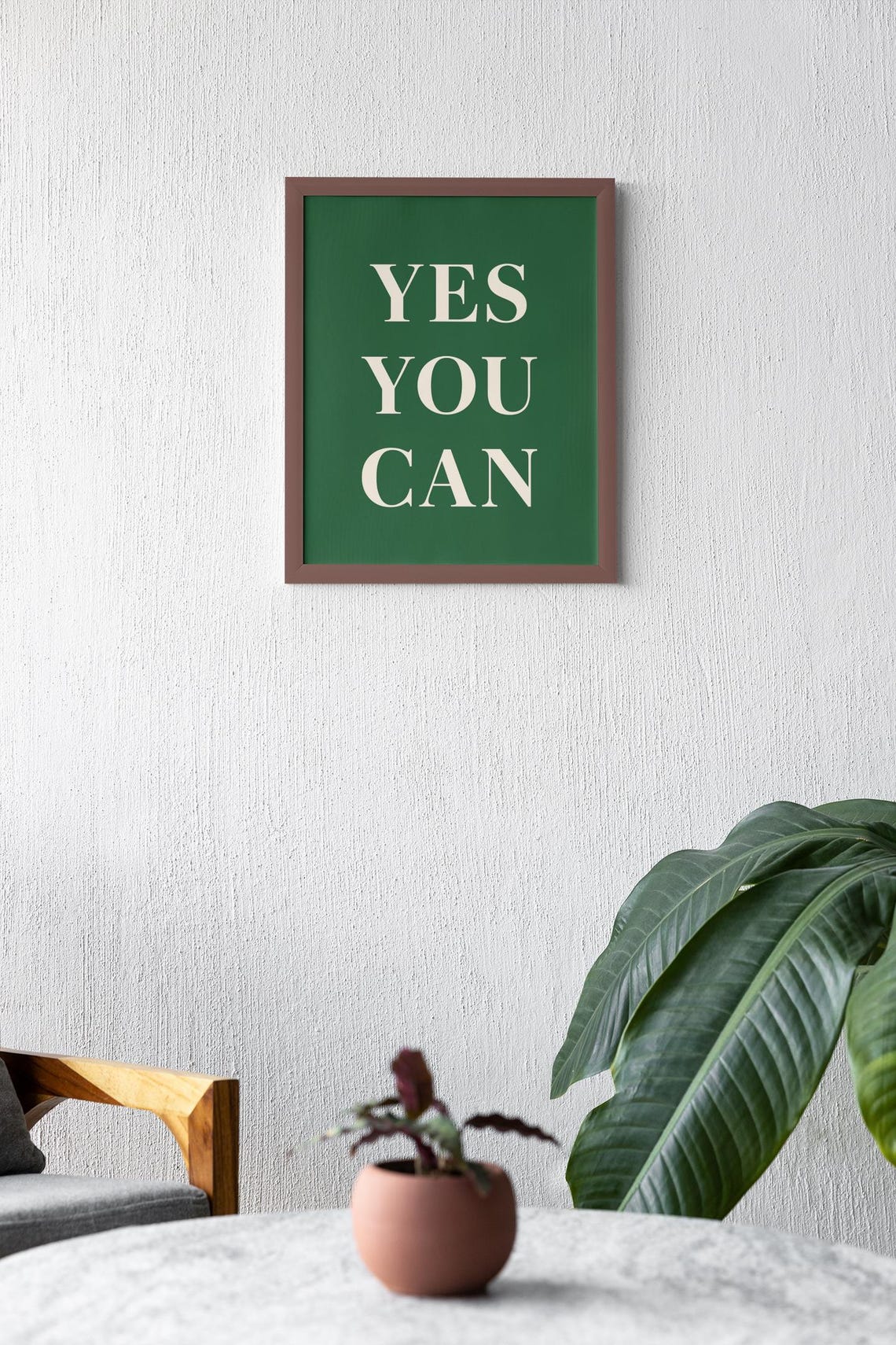 Yes You Can Motivational Minimalist Quote Print - Image 2