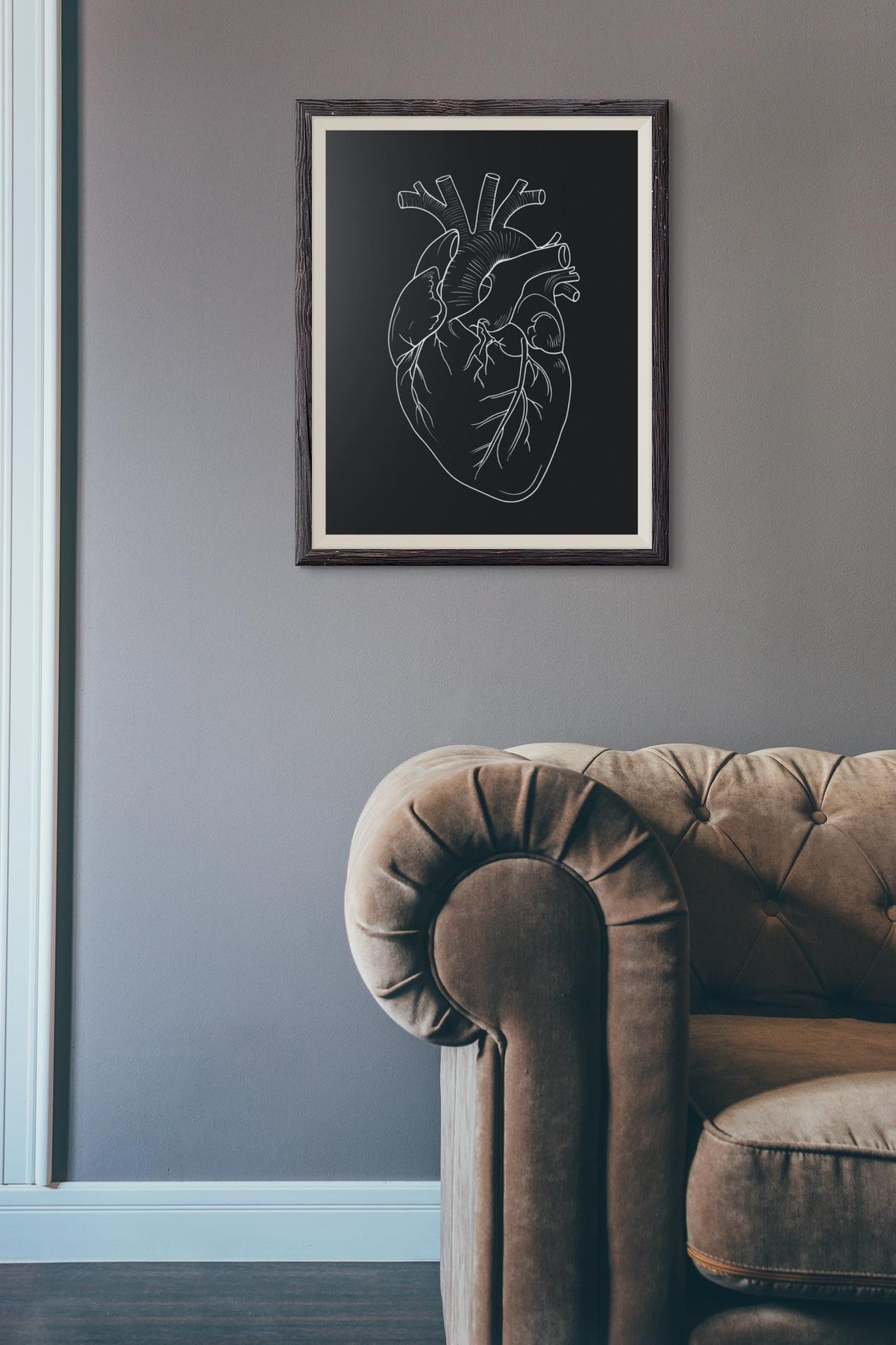 Anatomical Heart Line Art, Minimalist Medical Art - Image 3