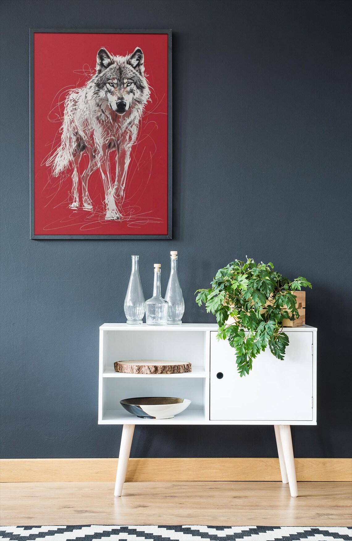 Bold Wolf Abstract Animal Art Print, Modern Wildlife Decor - Image 2