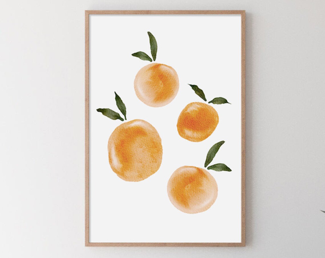 Fruit Wall Art Kitchen Print Dining Room Print Orange Print Wall Art Wall Accent Tropical Wall Art Wall Decor - Image 4