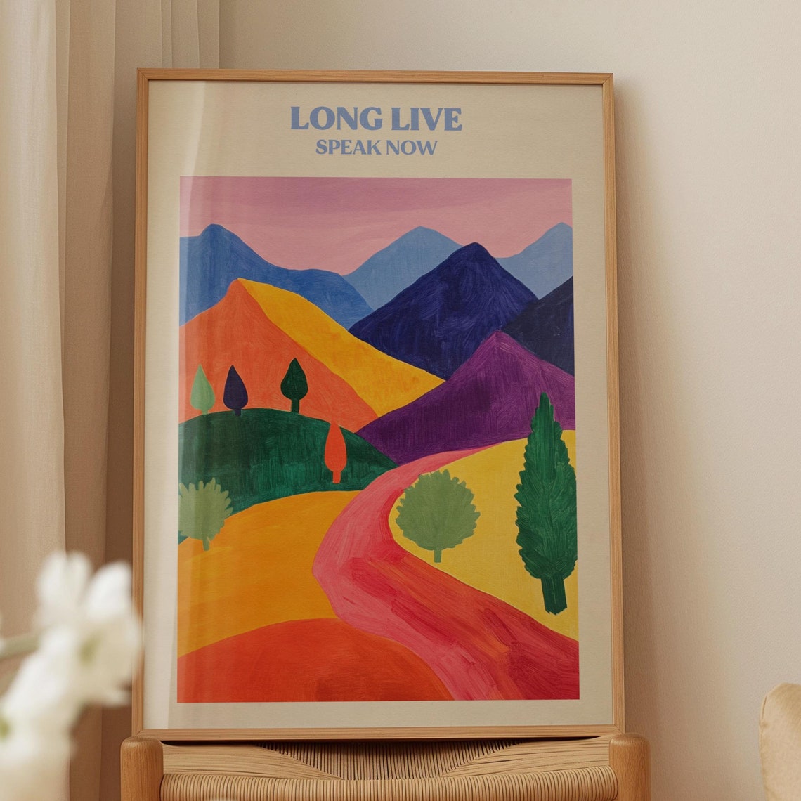 Taylor Swift Long Live Speak Now Poster Colorful Mountain Road Art