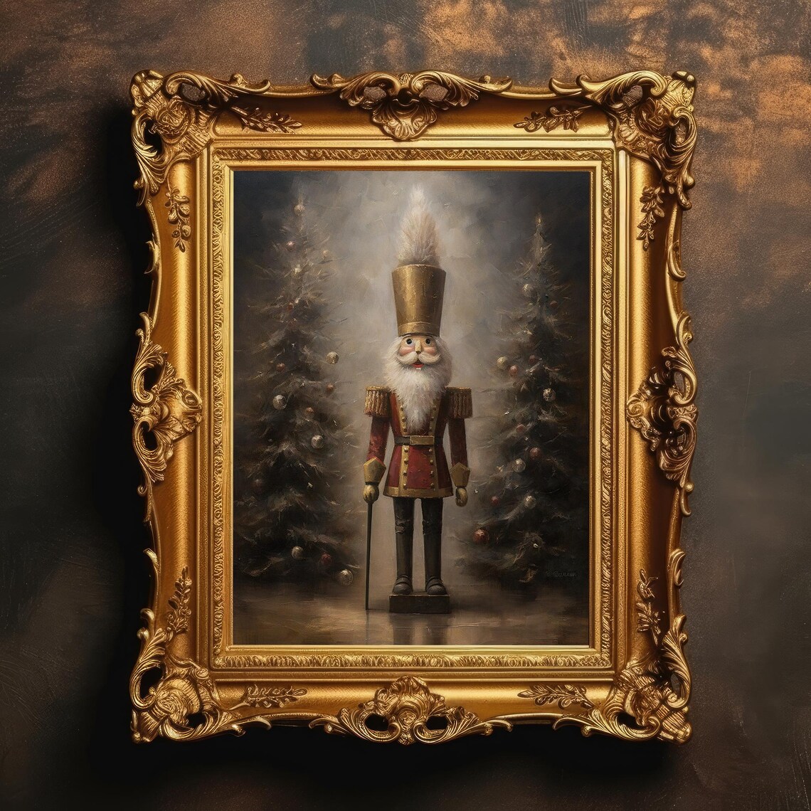 Nutcracker Christmas Print, Vintage Winter Decor
