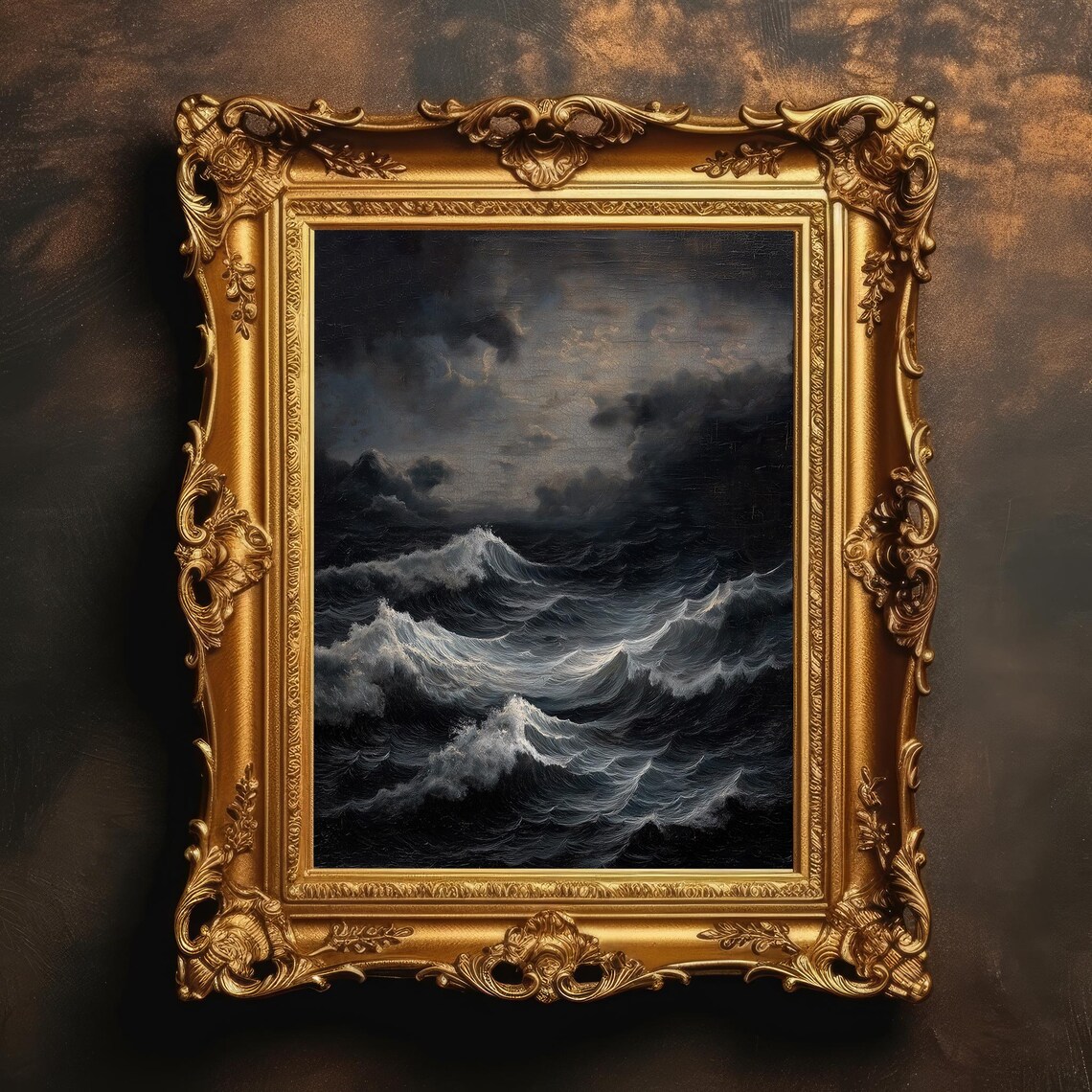 Stormy Seascape Vintage Ocean Gothic Travel Poster