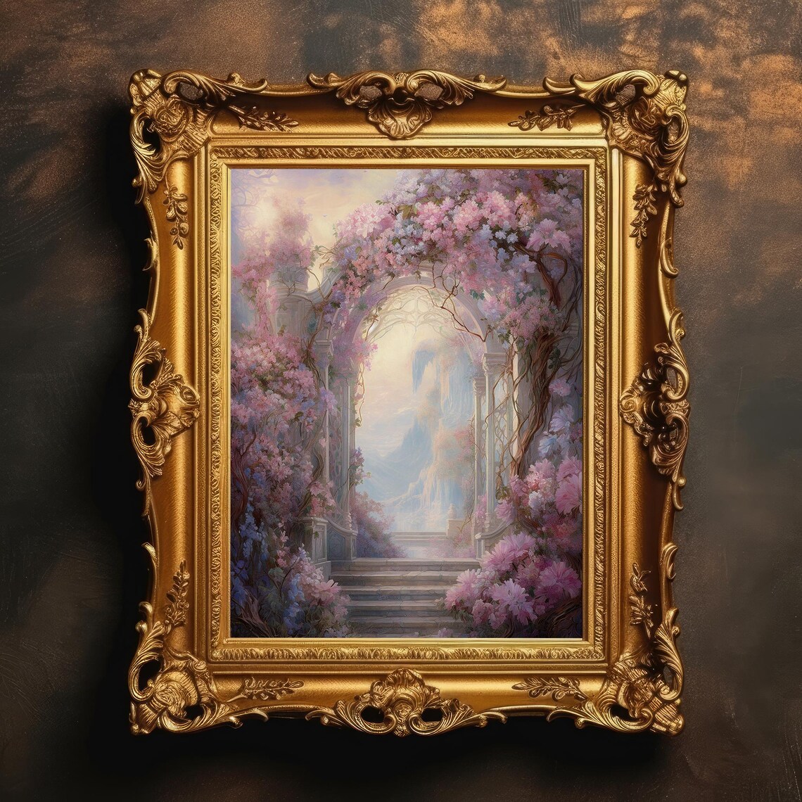 Enchanted Blossom Archway Art Print, Fairy Garden