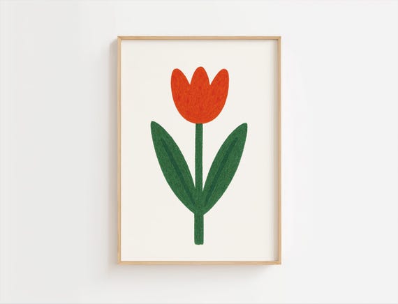 Tulip Print Wildflowers Kids Room Prints Playroom Nursery Decor Nature Forest School Wild Ones