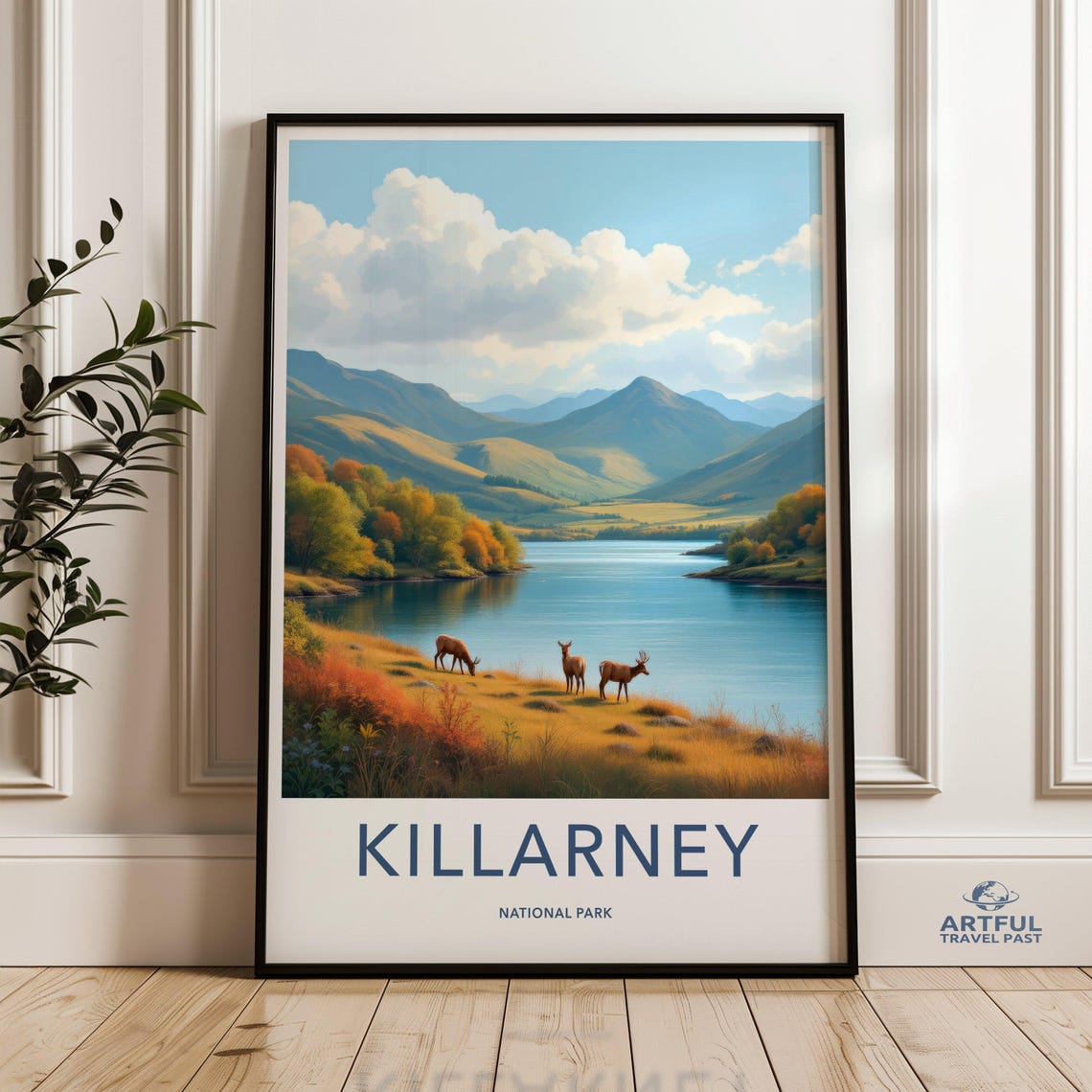 Killarney National Park Autumn Deer Lake Scenic Travel Poster