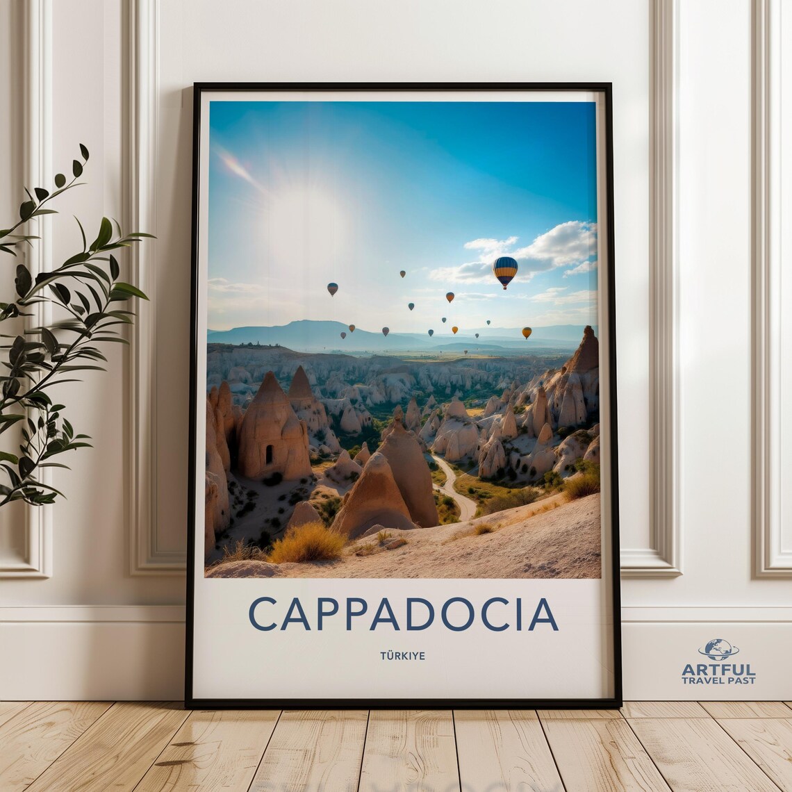 Cappadocia Turkiye Hot Air Balloons Fairy Chimney Travel Poster