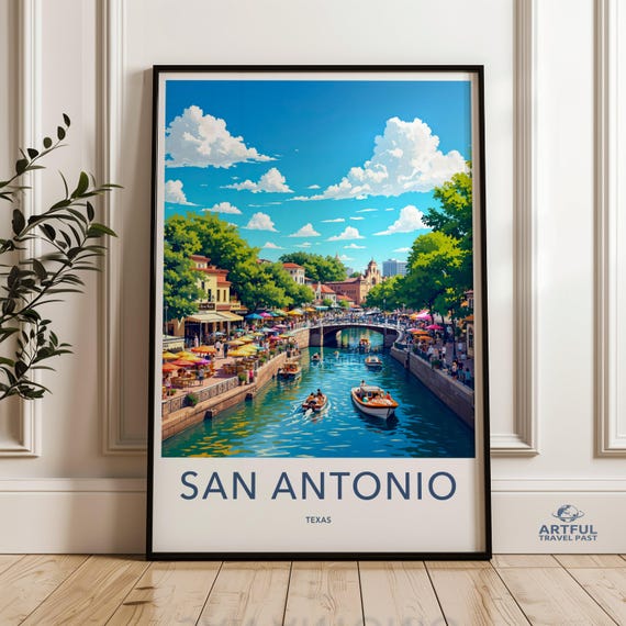 San Antonio Wall Art Texas Skyline Print Decor Cityscape Poster Home Decoration Scenic Artwork