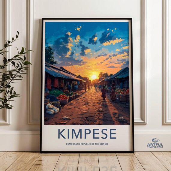 Kimpese Democratic Republic of Congo Sunset Market Travel Poster