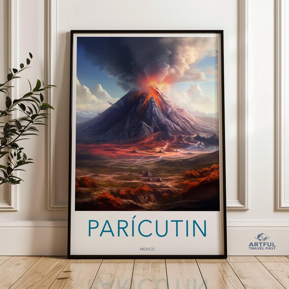 Paricutin Volcano Eruption Lava Dramatic Mexico Landscape Poster