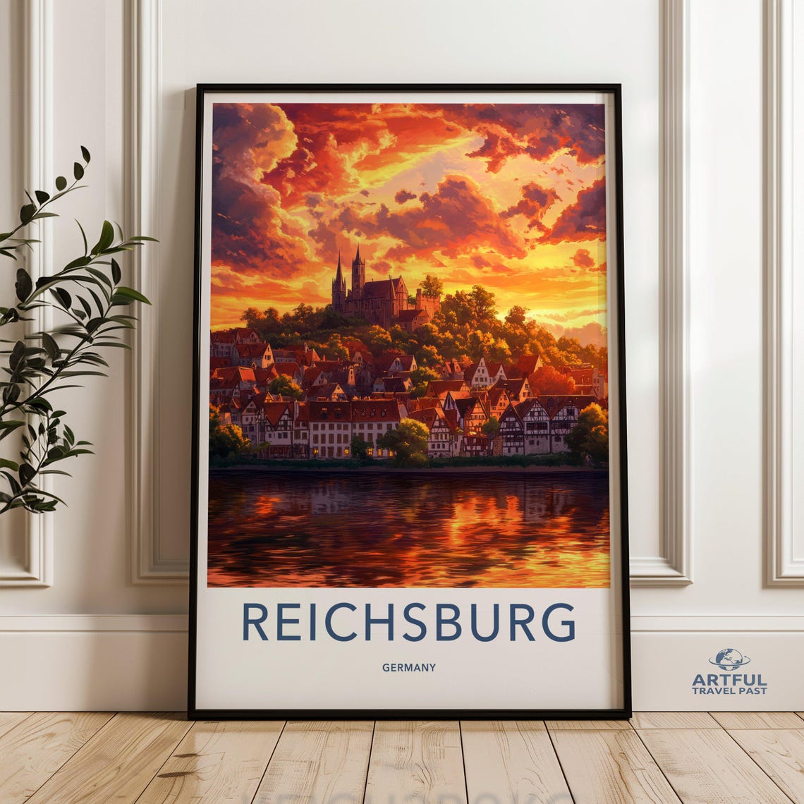 Reichsburg Germany Castle Sunset Mosel River Old Town Poster