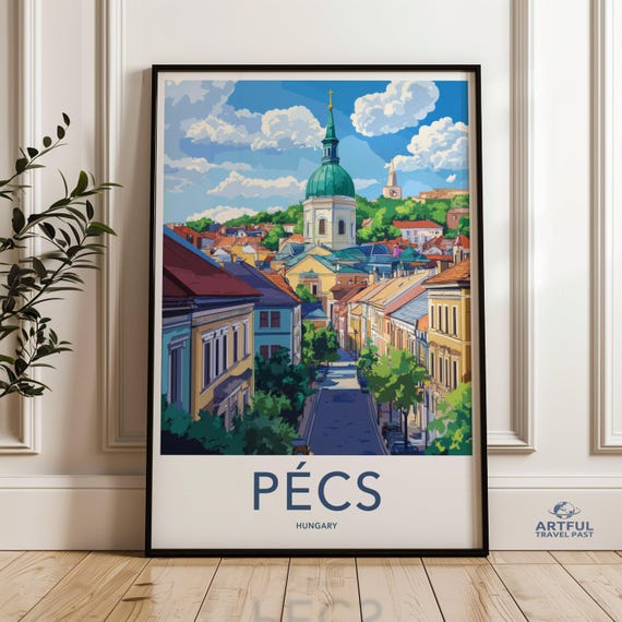 Beautiful Pecs Hungary Street View Wall Art Vibrant Cityscape Poster For Home Decor Travel Souvenir Gift Artistic Print