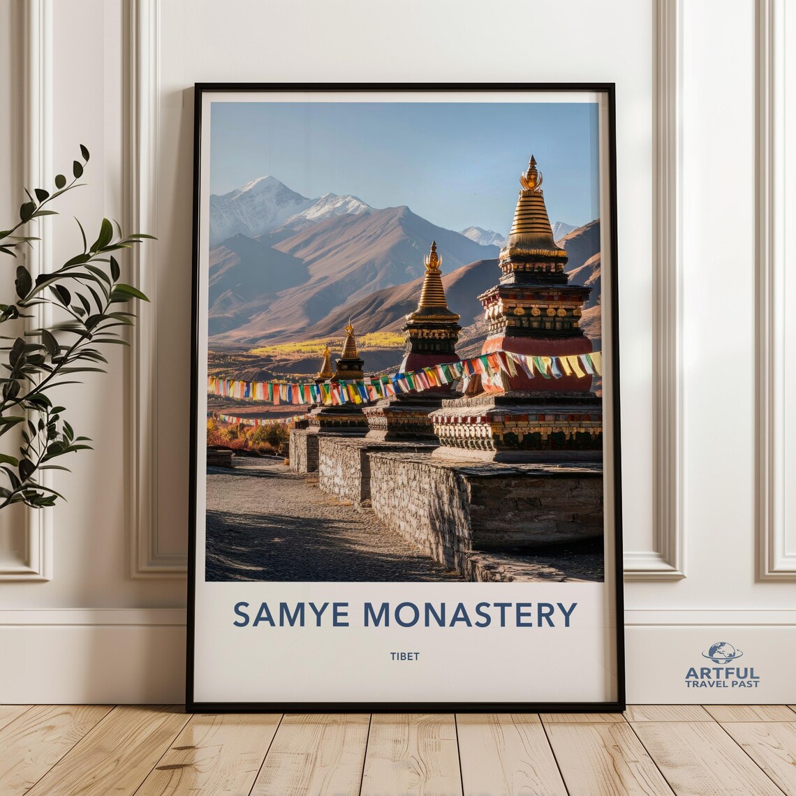 Samye Monastery Tibetan Buddhist Art Print, Himalayan Architecture