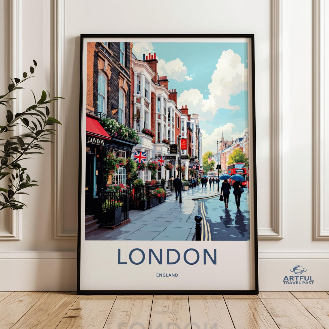 London Travel Art Print England Cityscape Poster Wall Decor Illustration Uk Artwork Skyline