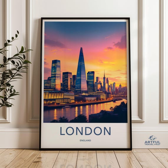 London Cityscape Print Modern Wall Art Travel Photography Decor Urban Landscape Poster Office Home Decoration Artful Gift