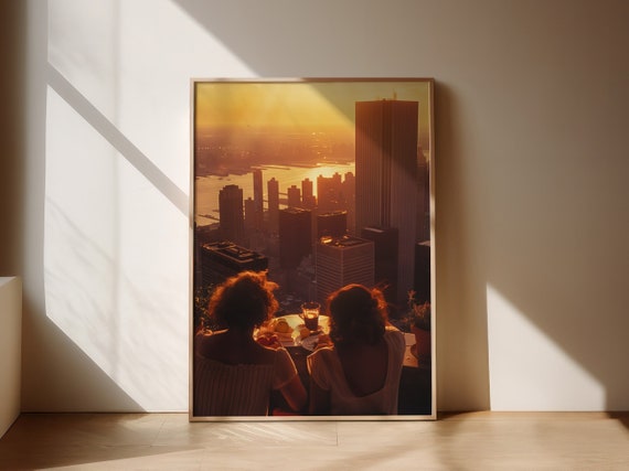 New York City Skyline Poster, Modern Cityscape Art Print