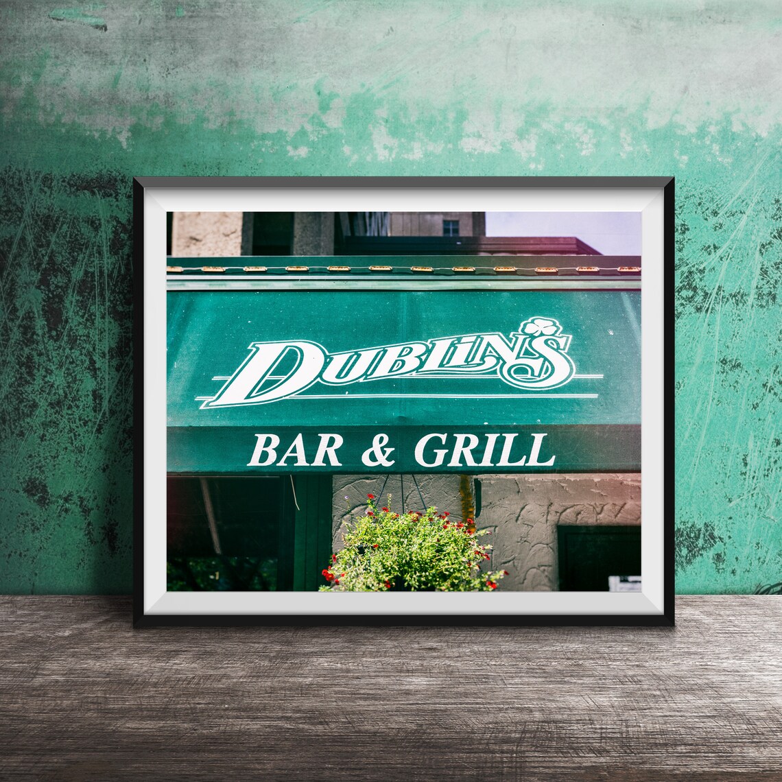 Dublin's Bar and Grill Green Awning Chicago Sign Photography Poster