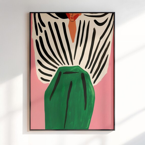 Women Wall Art Maximalist Dopamine Decor Woman Poster Print Livingroom Preppy