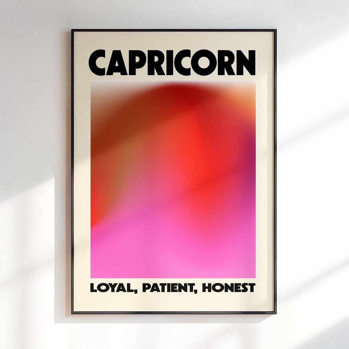 Capricorn Loyal Patient Honest Gradient Aura Star Sign Poster
