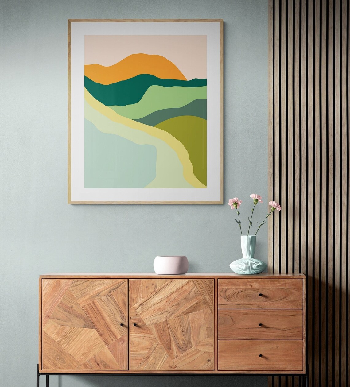 Abstract Mountain Minimal Art Print, Boho Decor