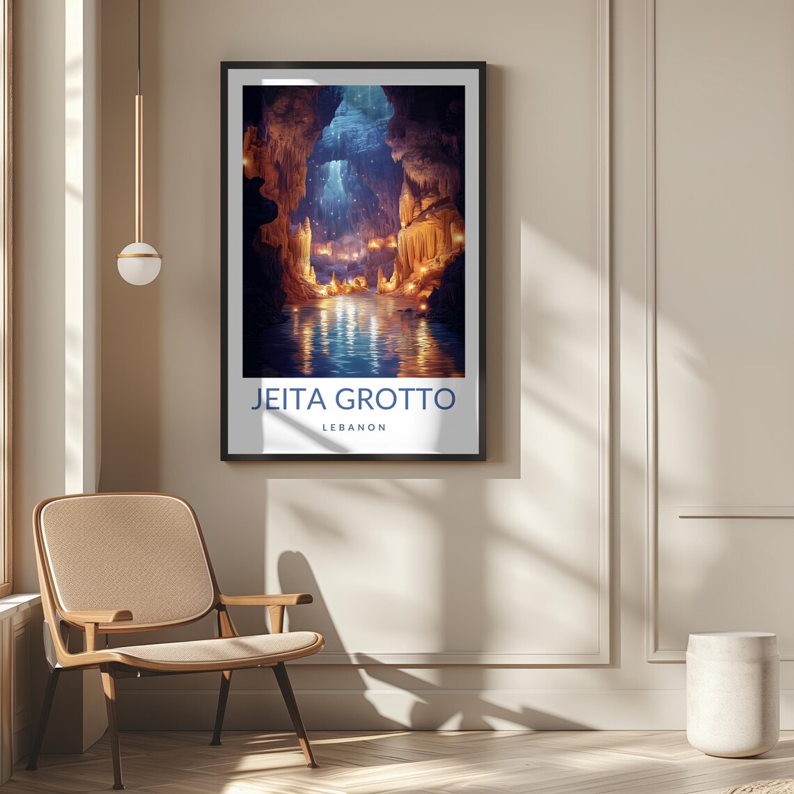Jeita Grotto Lebanon Limestone Cave Underground Lake Travel Poster - Image 2