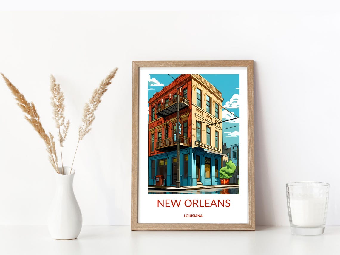 New Orleans Wall Art Poster French Quarter Building Print Poster New Orleans Travel Poster Historic New Orleans Decor - Image 3