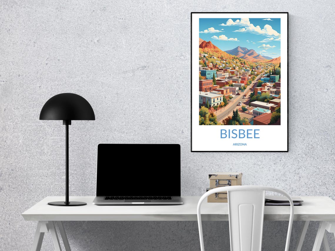 Bisbee Arizona Hillside Mining Town Aerial View Vintage Poster - Image 2