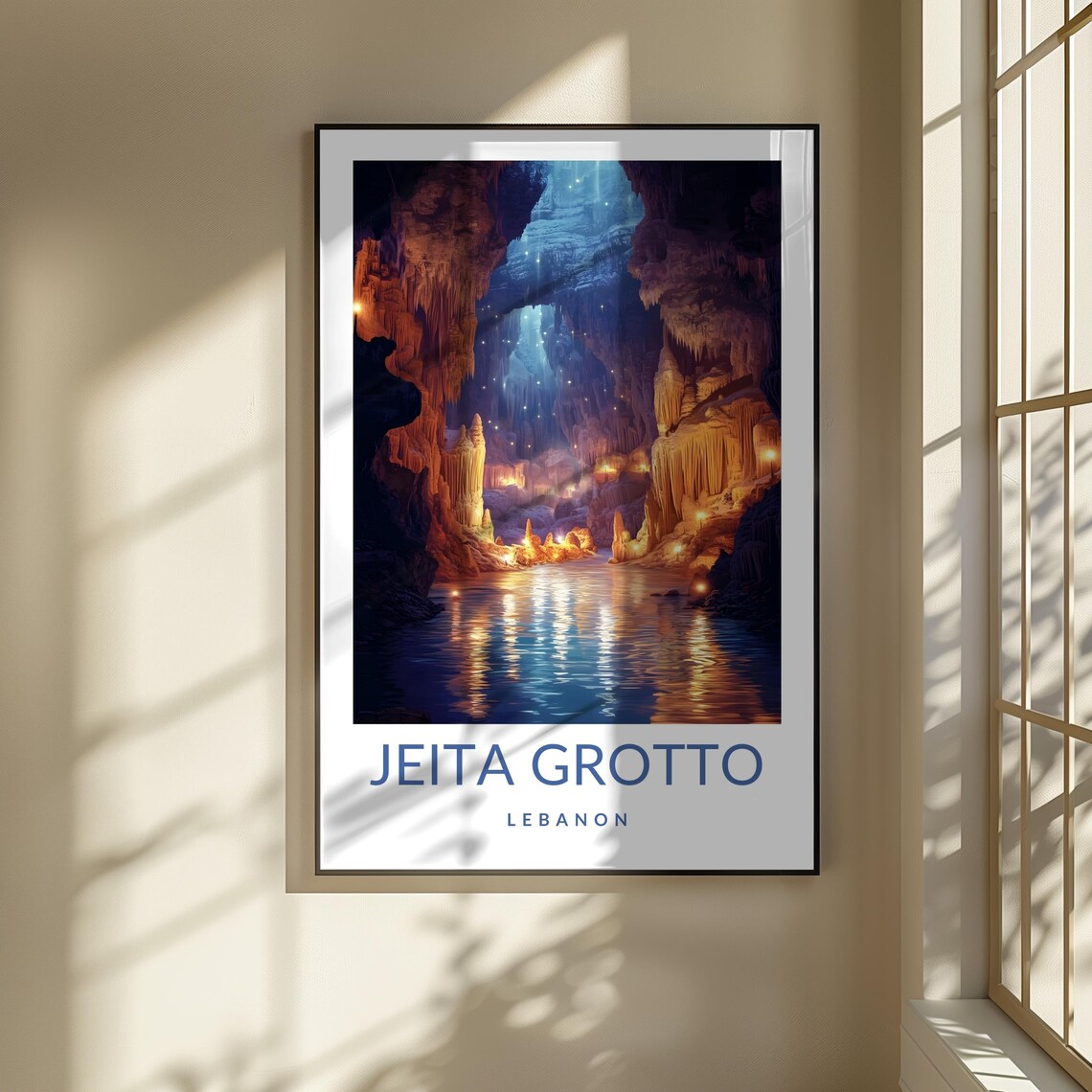 Jeita Grotto Lebanon Limestone Cave Underground Lake Travel Poster - Image 3