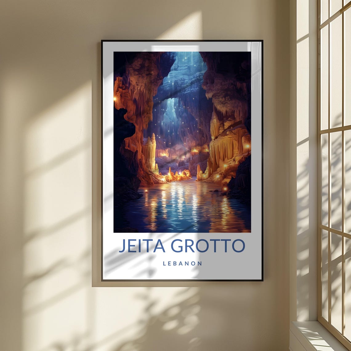 Jeita Grotto Lebanon Poster Majestic Cave Art Print Beautiful Lebanese Travel Gift For Adventure Lovers Stunning Natural Wonder Wall Art - Image 3