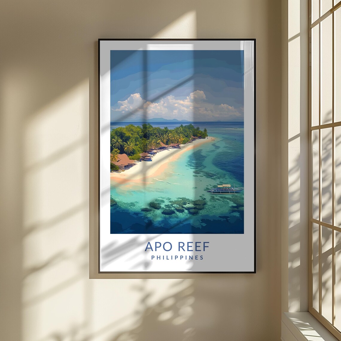 Apo Reef Philippines Tropical Island Coral Beach Coast Travel Poster - Image 3