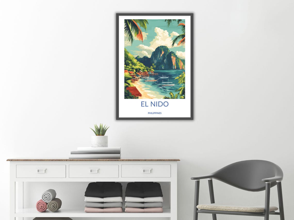 El Nido Palawan Philippines Limestone Cliffs Beach Travel Poster - Image 2