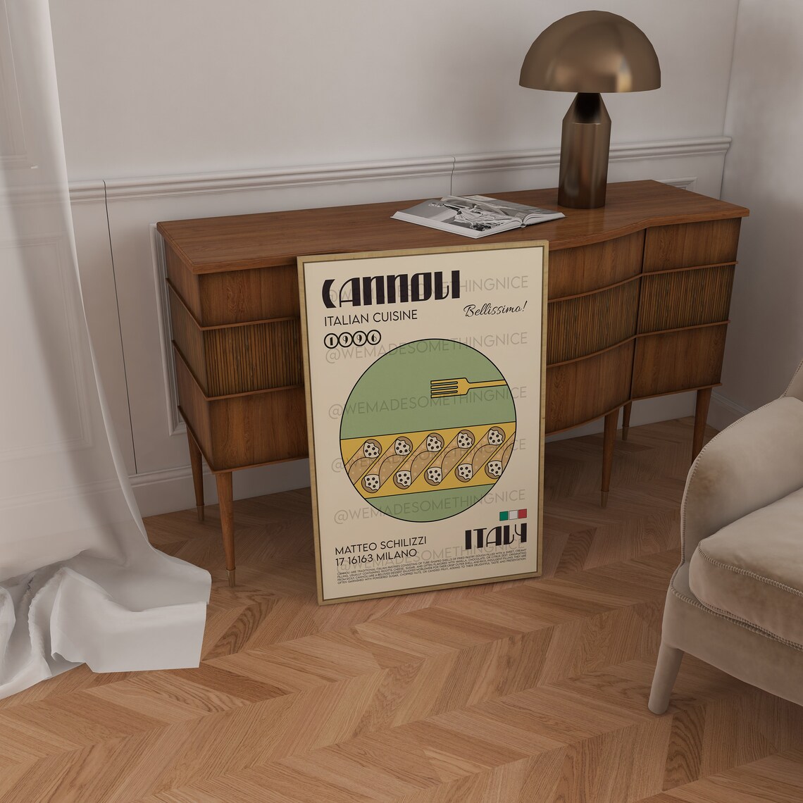 Cannoli Retro Kitchen Poster Print, Italia Art - Image 2
