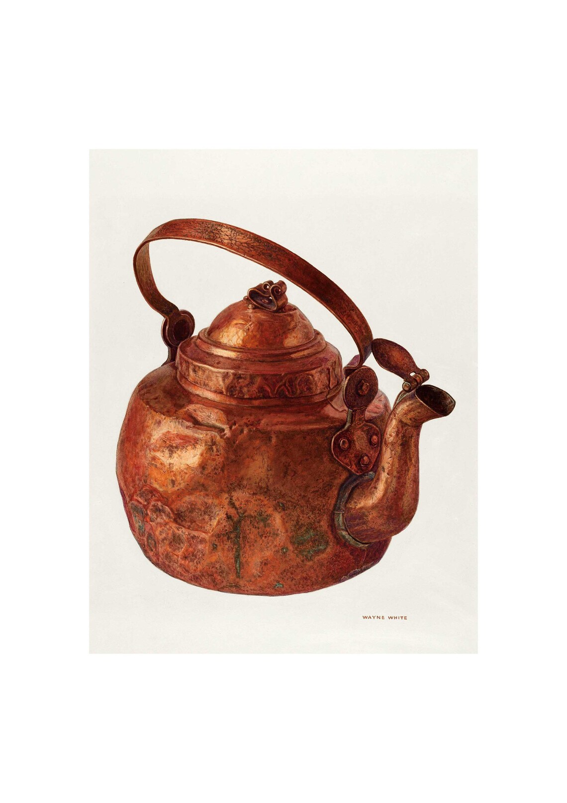 Copper Tea Kettle, Wayne White Art Print