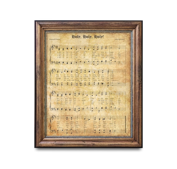 Holy Holy Holy Vintage Hymn Sheet Music Aged Antique Decor Poster