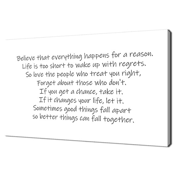 Everything Happens For A Reason Inspirational Quote