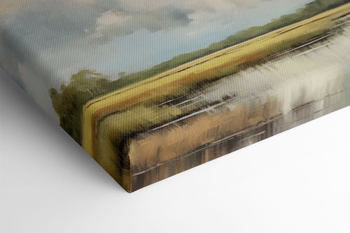 Dramatic Sky Over Golden Wetland Water Reflections Nature Poster - Image 2